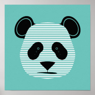 Affiches panda rayures
