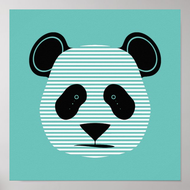 Affiches panda rayures (Devant)