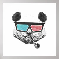 Panda vintage lunettes 3D
