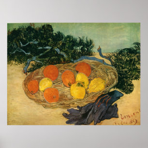 Affiches Panier de fruits et gants de Vincent van Gogh 1889