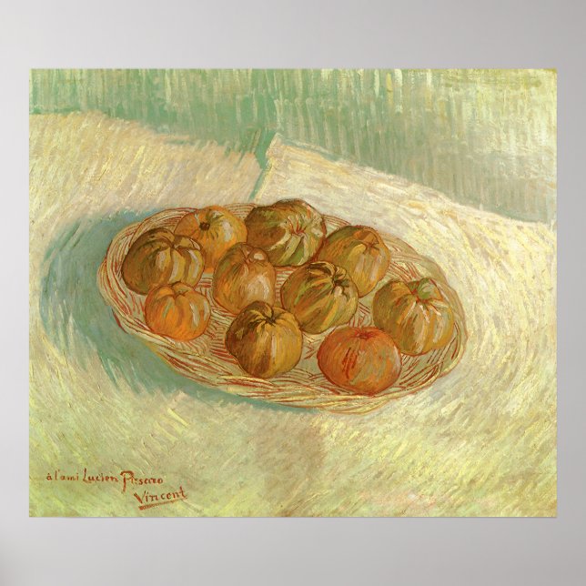 Affiches Panier de pommes encore vie par Vincent van Gogh (Devant)
