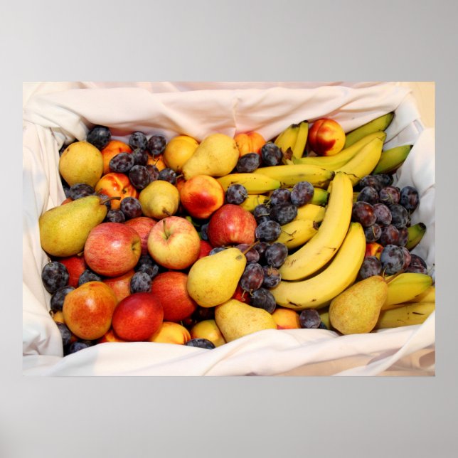 Affiches Panier plein de fruits (Devant)