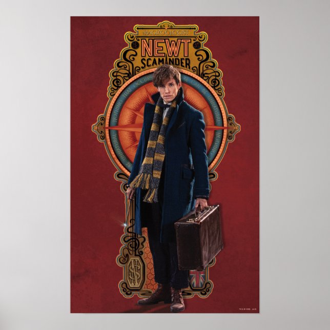 Affiches Panneau Art nouveau permanent NEWT SCAMANDER™ (Devant)