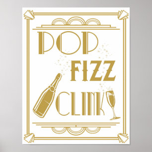 Affiches Panneau Barre des boissons de Roaring 20 Pop Fizz
