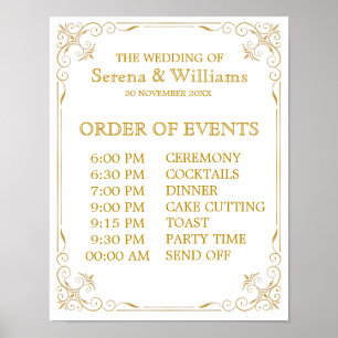 Affiches Panneau Calendrier des événements mariage   Gatsby