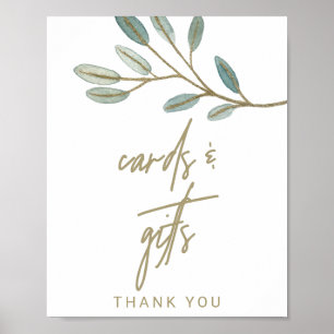Affiches Panneau Cartes et Cadeaux Eucalyptus à Veines Doré