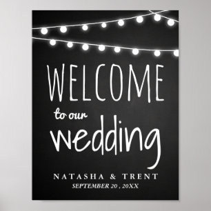 Affiches Panneau Chaleur Chaîne De Lumières Panneau Mariage