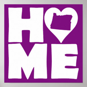 Affiches Panneau d'affiche de l'Oregon Home Heart State
