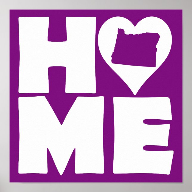 Affiches Panneau d'affiche de l'Oregon Home Heart State (Devant)