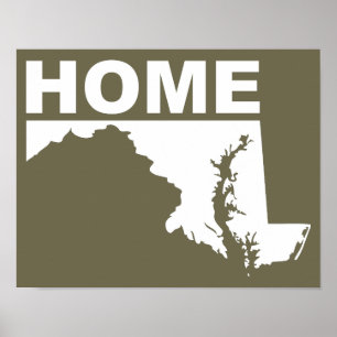 Affiches Panneau d'affiche de Maryland, maison loin de l'Ét