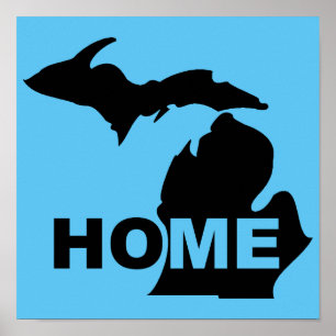 Affiches Panneau d'affiche du Michigan, maison loin de l'Ét