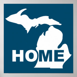 Affiches Panneau d'affiche du Michigan, maison loin de l'Ét