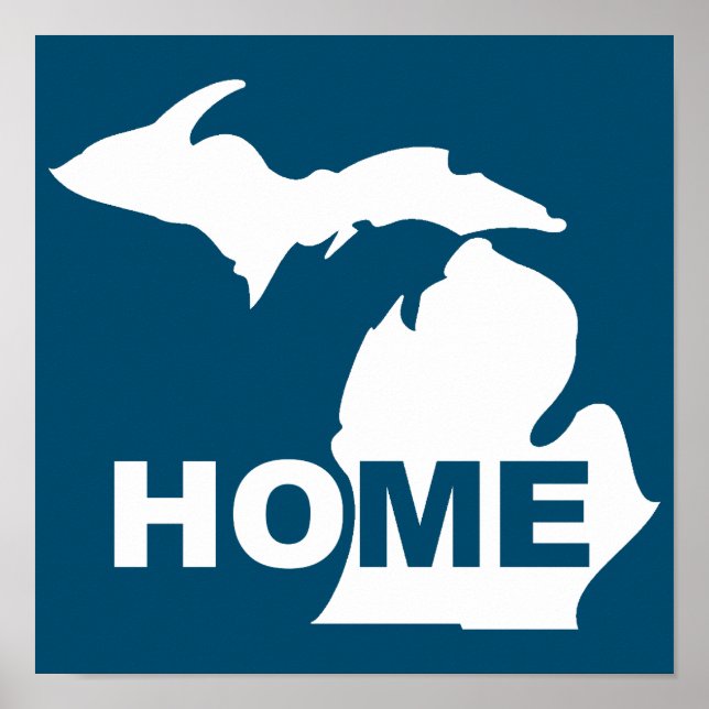 Affiches Panneau d'affiche du Michigan, maison loin de l'Ét (Devant)