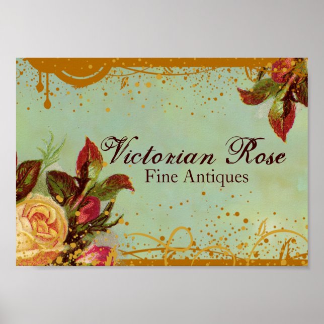 Affiches Panneau d'affiche du Rose victorien (Devant)