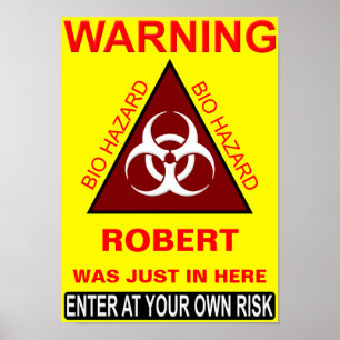 Affiches Panneau d'avertissement de salle de bains (de nom