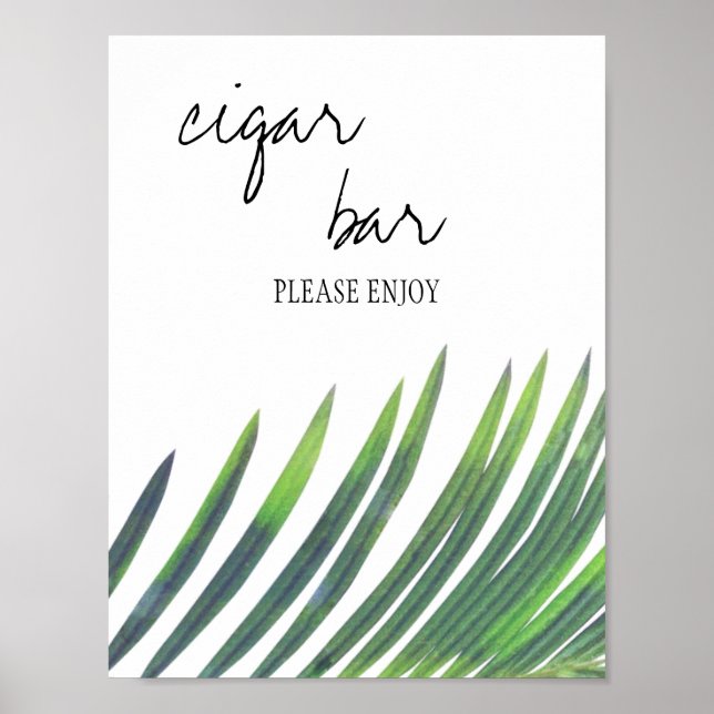 Affiches Panneau de bar à cigares - Mariage verdure (Devant)