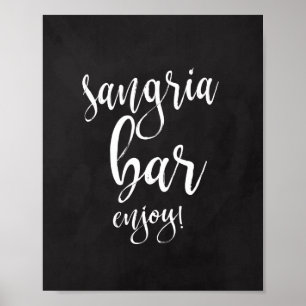 Affiches Panneau de bar à sangria 8x10 pour mariage