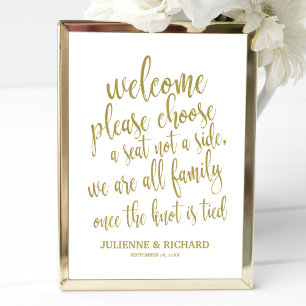 Affiches Panneau de bienvenue de mariage Choisissez un sièg