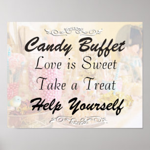 Affiches Panneau de buffet de bonbons pour mariage ou baby