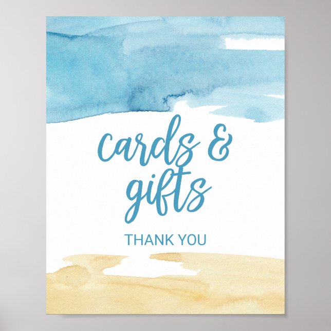 Affiches Panneau de cartes et cadeaux de sable et de mer à  (Devant)