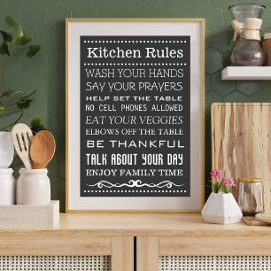 Affiches Panneau de cuisine Panneau Règles de la Famille