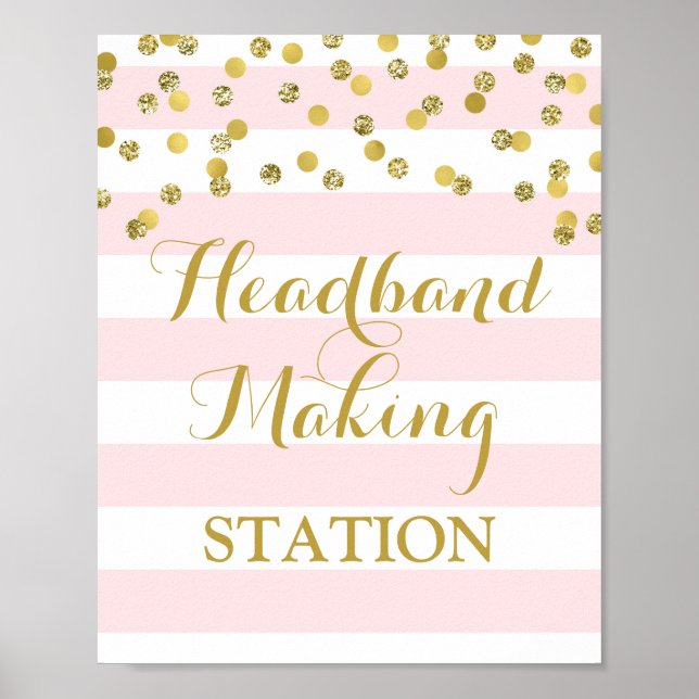Affiches Panneau de fabrication Station Signer Pink Stripes (Devant)
