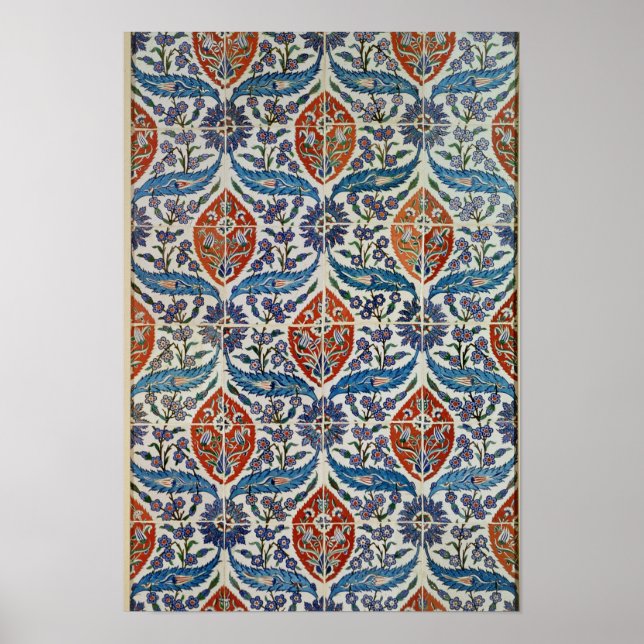 Affiches Panneau de faïence d'Isnik (Devant)