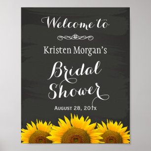 Affiches Panneau de Fête de Mariage Élégant Tournesols Tabl