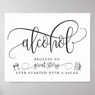 Affiches Panneau de la barre d'alcool mariage
