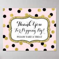 Panneau de la barre de pop rose Noir Confetti