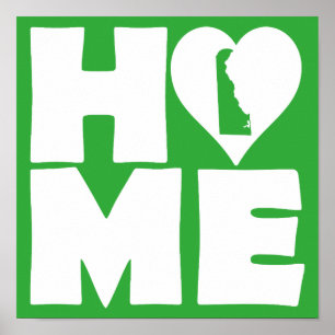 Affiches Panneau de l'affiche de l'état du coeur du Delawar