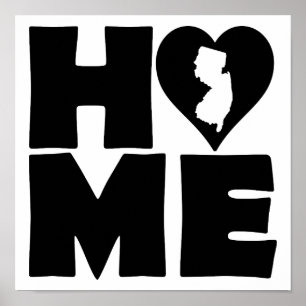 Affiches Panneau de l'affiche de l'état du coeur du New Jer