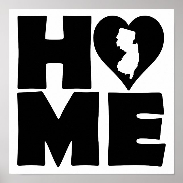 Affiches Panneau de l'affiche de l'état du coeur du New Jer (Devant)