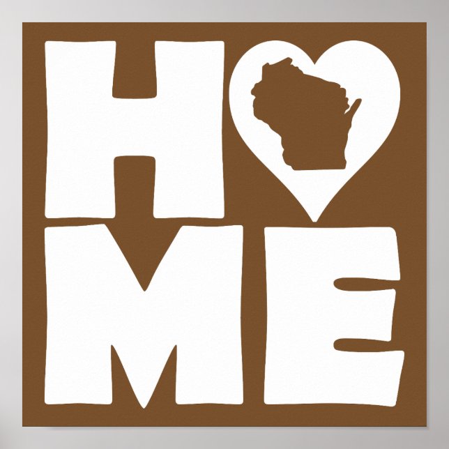 Affiches Panneau de l'affiche de l'état du coeur du Wiscons (Devant)