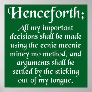 Affiches Panneau de l'affiche Eenie Meenie Miney Mo Funny