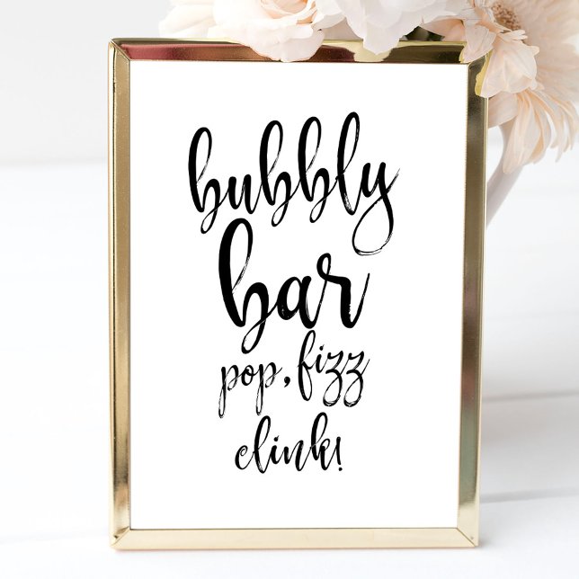 Affiches Panneau de mariage 8x10 Bubbly Bar (Créateur téléchargé)