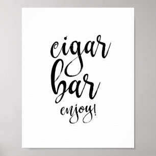 Affiches Panneau de mariage 8x10 noir et blanc Cigar Bar