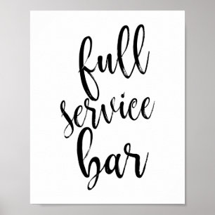 Affiches Panneau de mariage 8x10 noir et blanc pour bar à s