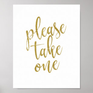 Affiches Panneau de mariage 8x10 'Prenez-en un' pailleté