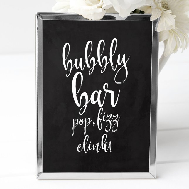 Affiches Panneau de mariage Bubbly Bar 8x10 (Créateur téléchargé)