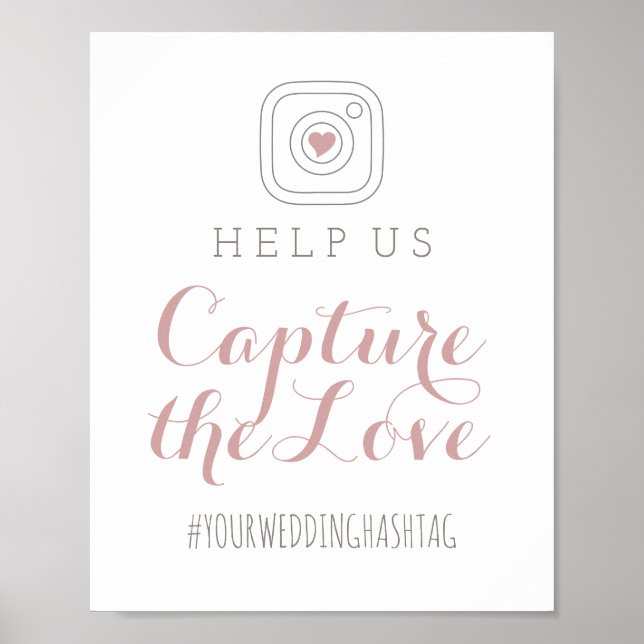 Affiches Panneau de mariage Capture de l'amour Rose Poussié (Devant)
