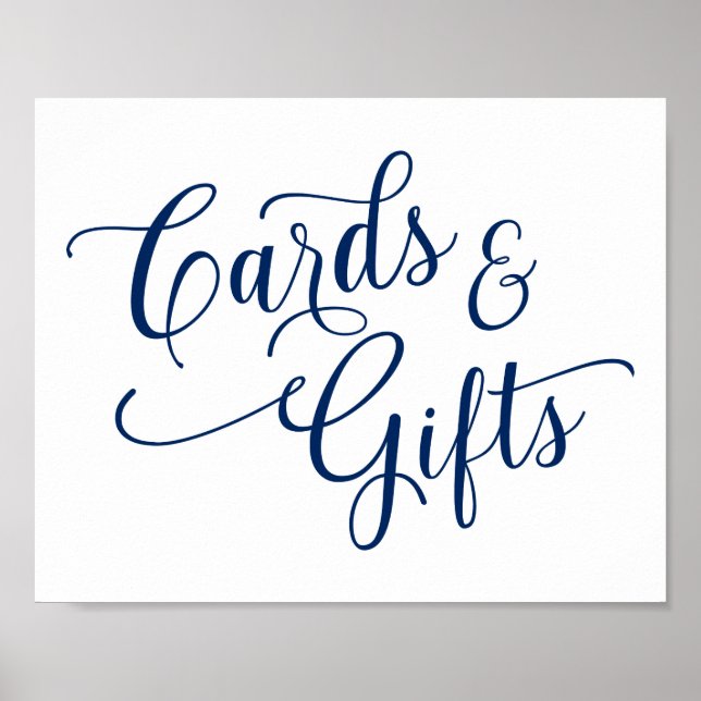 Affiches Panneau de mariage Cartes et Cadeaux - Typographie (Devant)