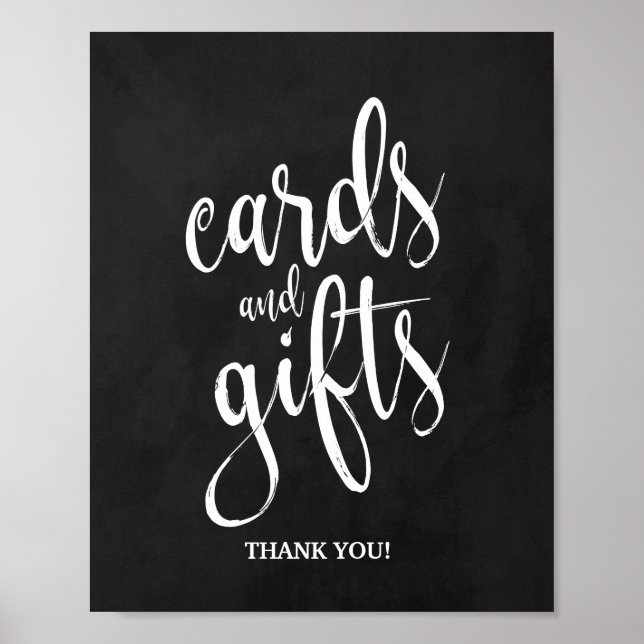Affiches Panneau de mariage Chalkcoard 8x10 Cartes et Cadea (Devant)