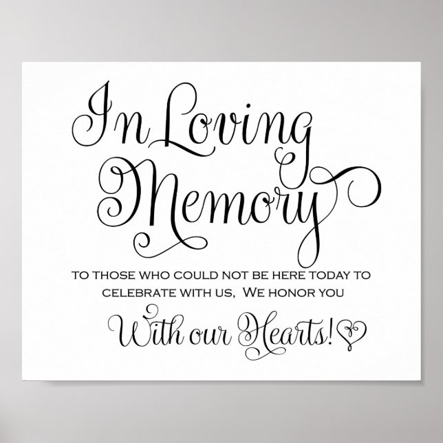 Affiches Panneau de mariage - En souvenir affectueux (Devant)