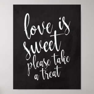 Affiches Panneau de mariage Love is sweet chalkboard 8x10