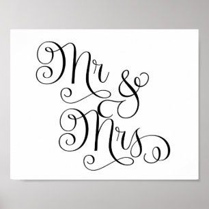 Affiches Panneau de mariage - M. et Mme -