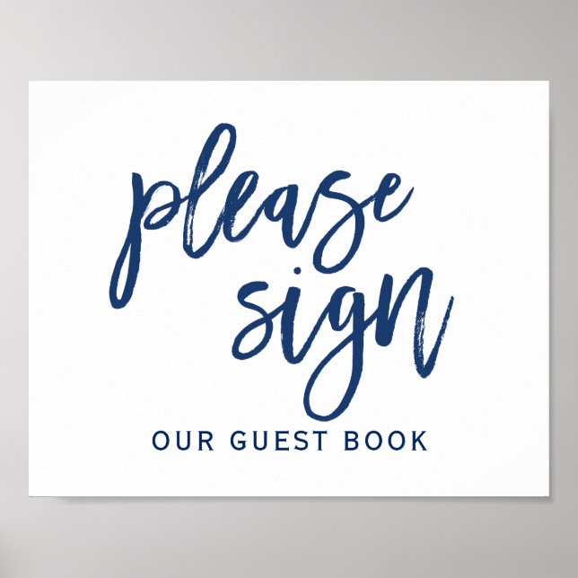 Affiches Panneau de mariage "Merci de signer" Typographie | (Devant)