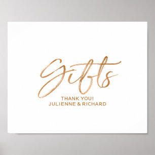 Affiches Panneau de mariage rose gold écriture stylée 8x10