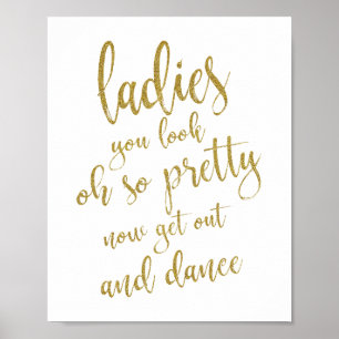 Affiches Panneau de Mariage Salle de Bain Dames Paillettes 