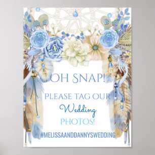 Affiches Panneau de mariage tribal boho Dream Catcher pour